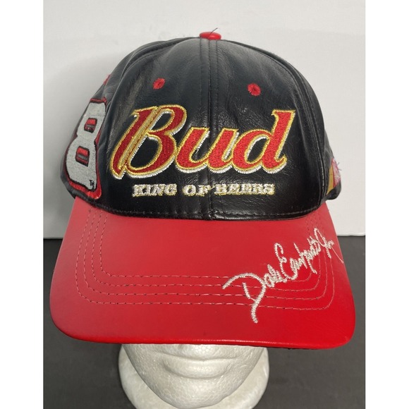 Chase 54 Other - Vintage Leather Dale Earnhardt Jr #8 Bud King Of Beers Nascar Adjustable Hat Cap